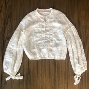 SOLD Free People 'Cream Balloon Sleeve Top